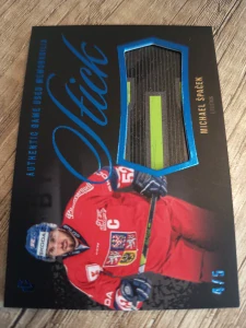 Michal Špaček authentig game used memorabilia stick 4/5