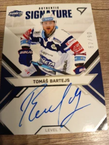 Tomáš Bartejs authentic signature level  82/90